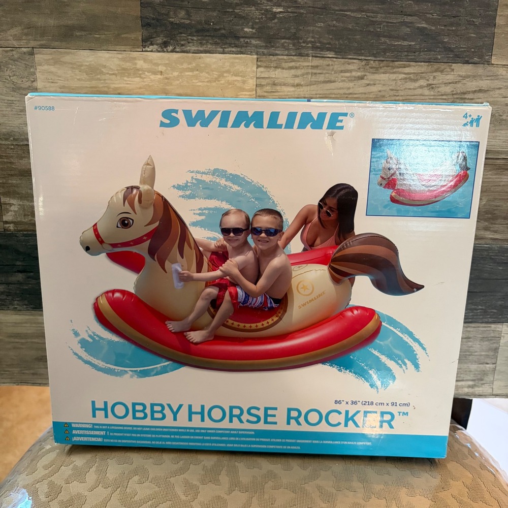Vintage Swimline Hobby Horse Rocker Inflatable Pool Toy Float 90588 86x36 Inch